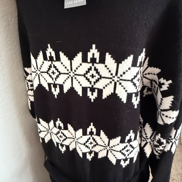 🆕 NWT Black and White Knit Sweater Dress with tie belt - Picture 5 of 5